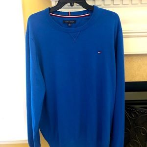 Tommy Hilfiger Mens XL Blue 100% cotton knit crew neck sweater